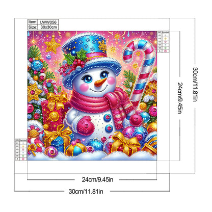Snowy Snowman - Special Shaped Drill Diamond Painting 30*30CM