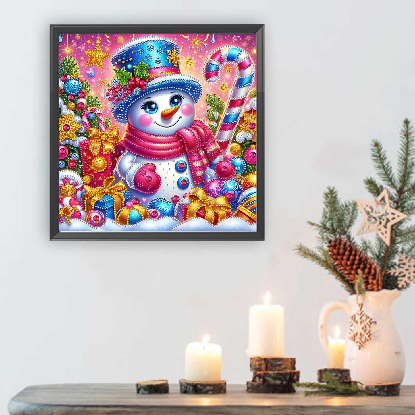 Snowy Snowman - Special Shaped Drill Diamond Painting 30*30CM