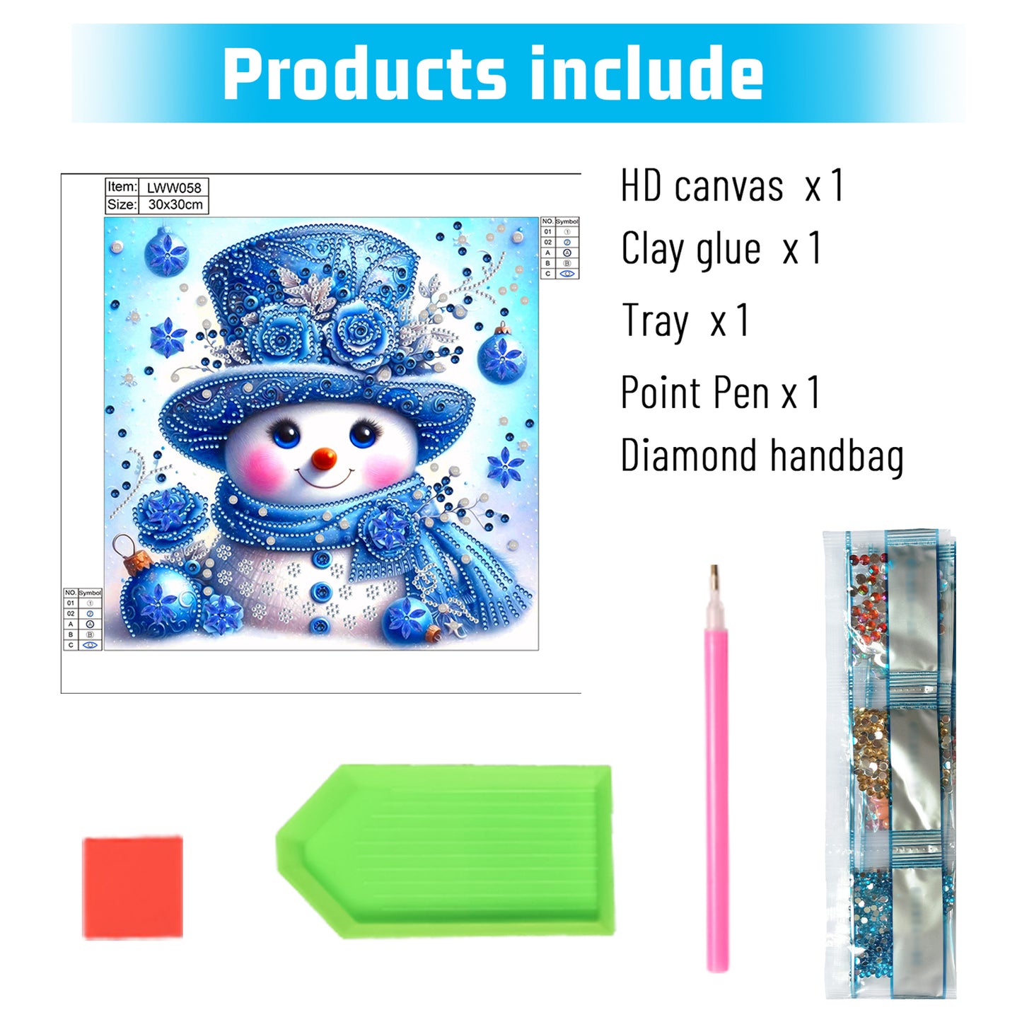 Snowy Snowman - Special Shaped Drill Diamond Painting 30*30CM
