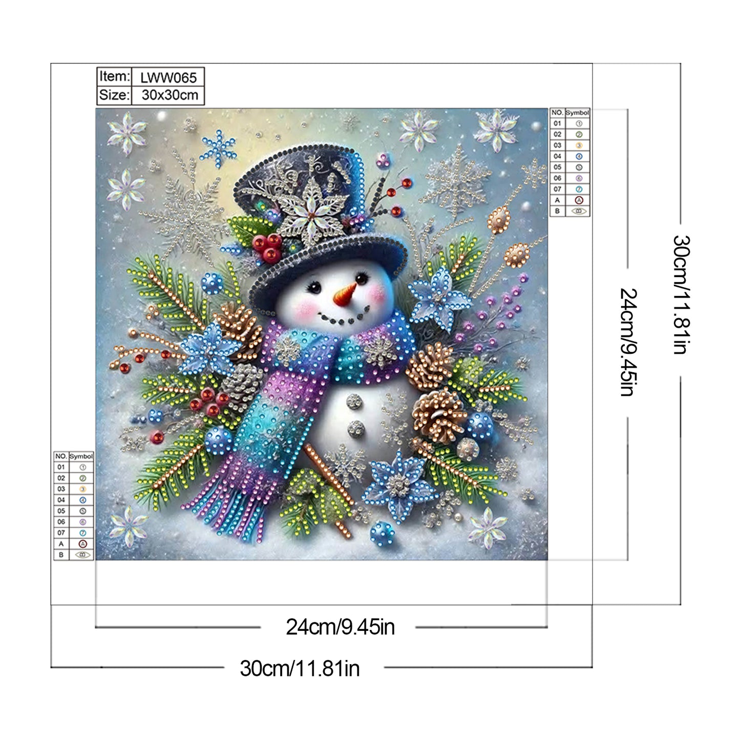 Snowy Snowman - Special Shaped Drill Diamond Painting 30*30CM