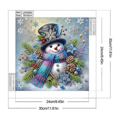 Snowy Snowman - Special Shaped Drill Diamond Painting 30*30CM