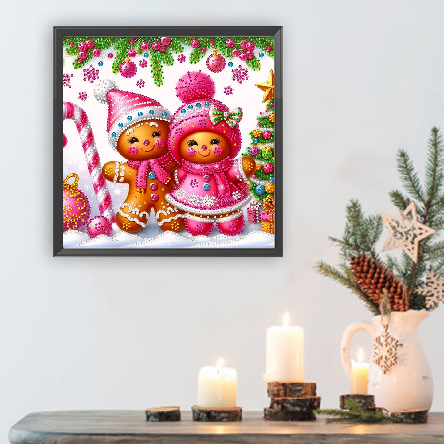 Snowy Gingerbread Man - Special Shaped Drill Diamond Painting 30*30CM