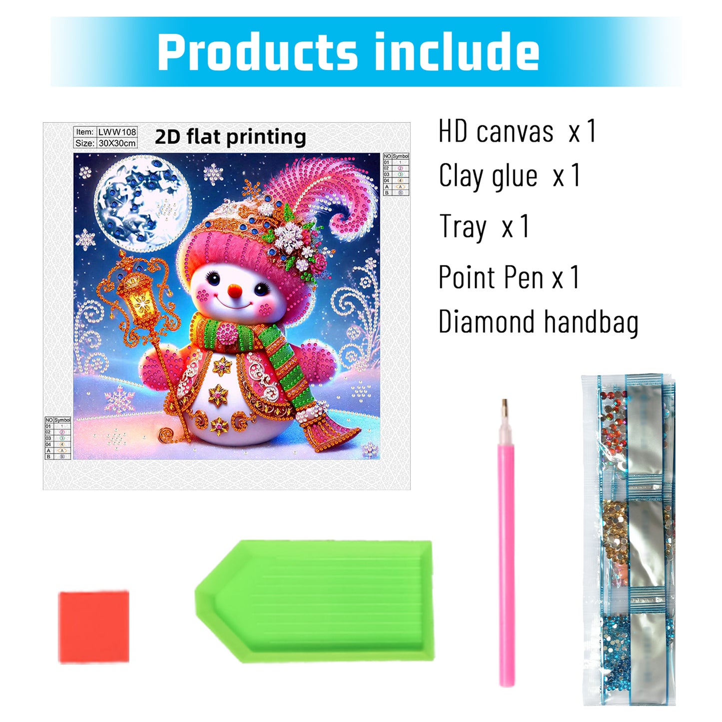 Snowy Snowman - Special Shaped Drill Diamond Painting 30*30CM