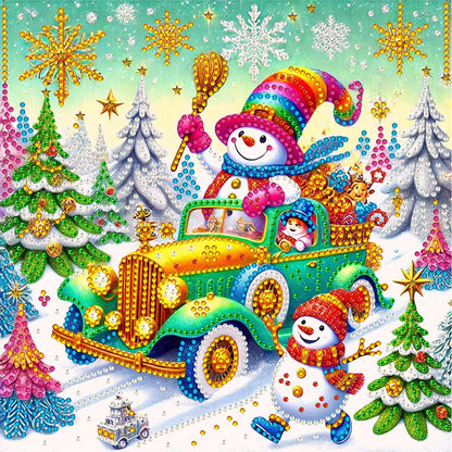 Snowy Snowman - Special Shaped Drill Diamond Painting 30*30CM