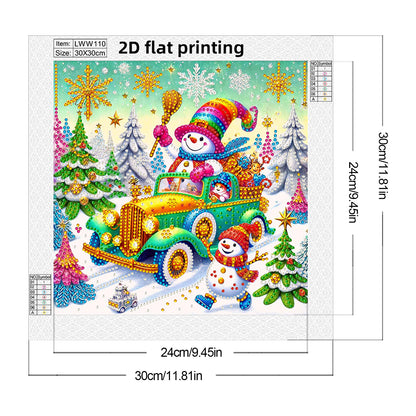 Snowy Snowman - Special Shaped Drill Diamond Painting 30*30CM