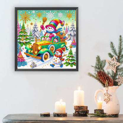 Snowy Snowman - Special Shaped Drill Diamond Painting 30*30CM