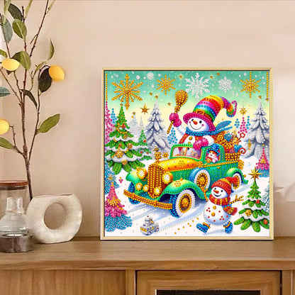 Snowy Snowman - Special Shaped Drill Diamond Painting 30*30CM