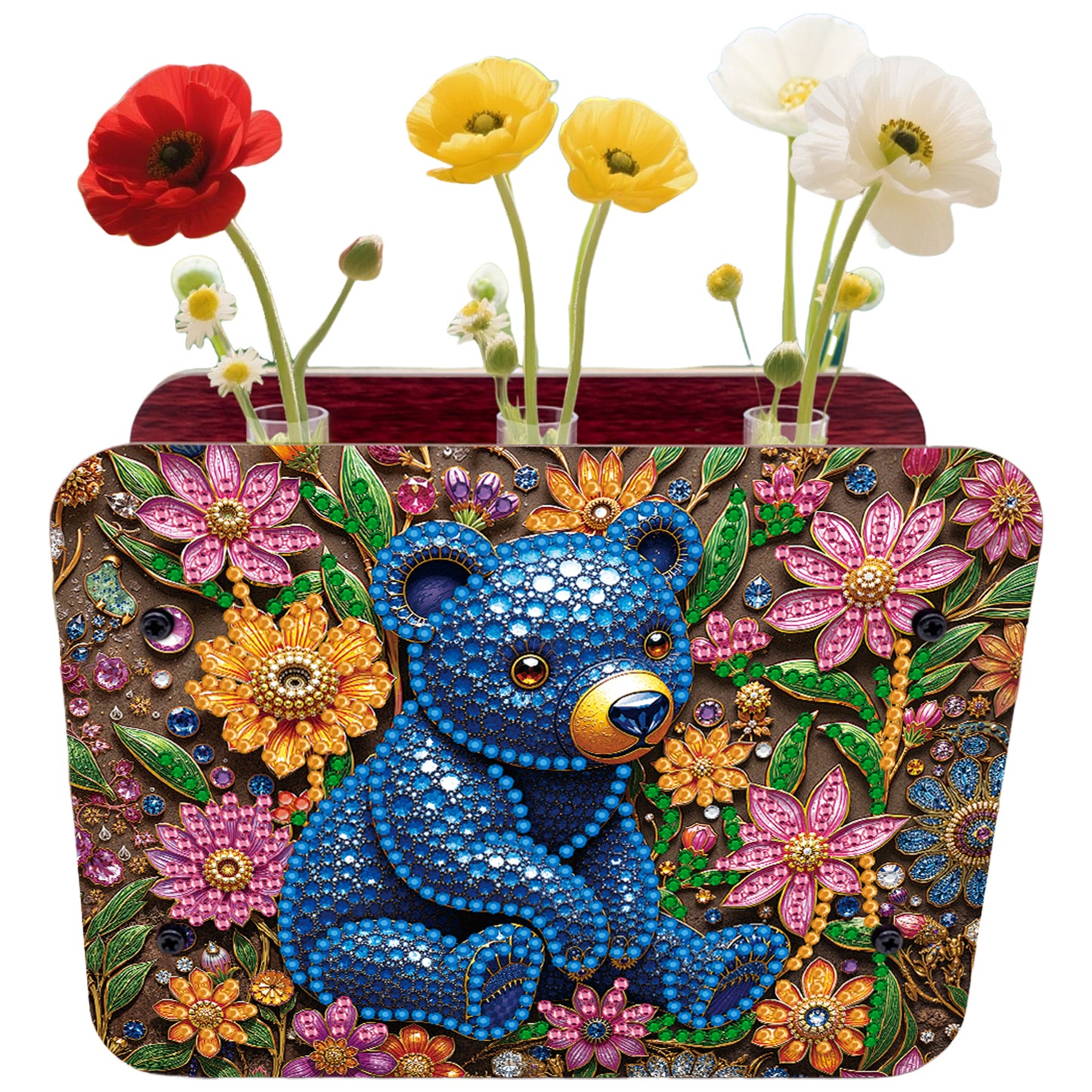 Gem Bear DIY Diamond Painting Wooden Tube Vase for Adults Gift Idea Home Decor