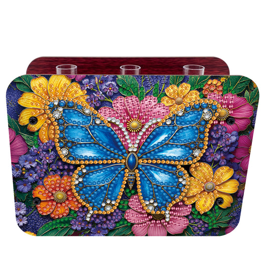 Gem Butterfly DIY Diamond Painting Wooden Tube Vase for Adults Gift Home Decor