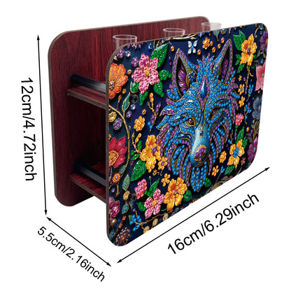 Gem Wolf DIY Diamond Painting Wooden Tube Vase for Adults Gift Idea Home Decor