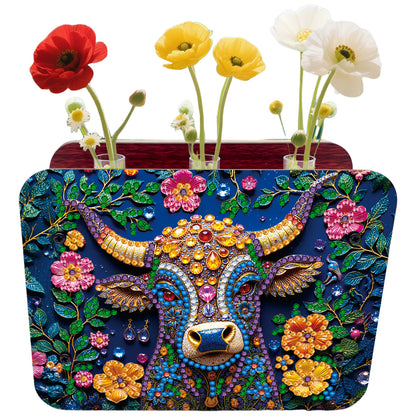 Gem Cow DIY Diamond Painting Wooden Tube Vase for Adults Gift Idea Home Decor
