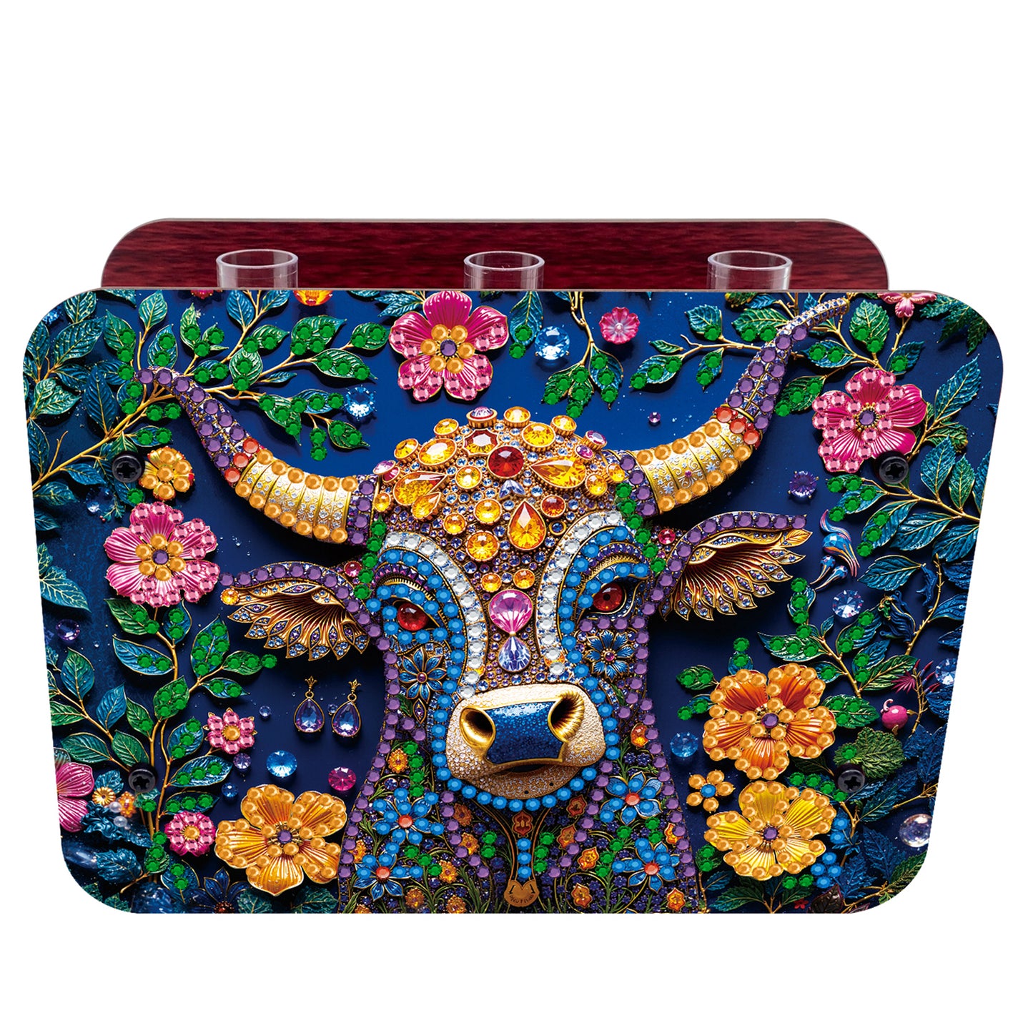 Gem Cow DIY Diamond Painting Wooden Tube Vase for Adults Gift Idea Home Decor