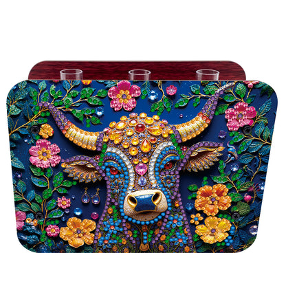 Gem Cow DIY Diamond Painting Wooden Tube Vase for Adults Gift Idea Home Decor