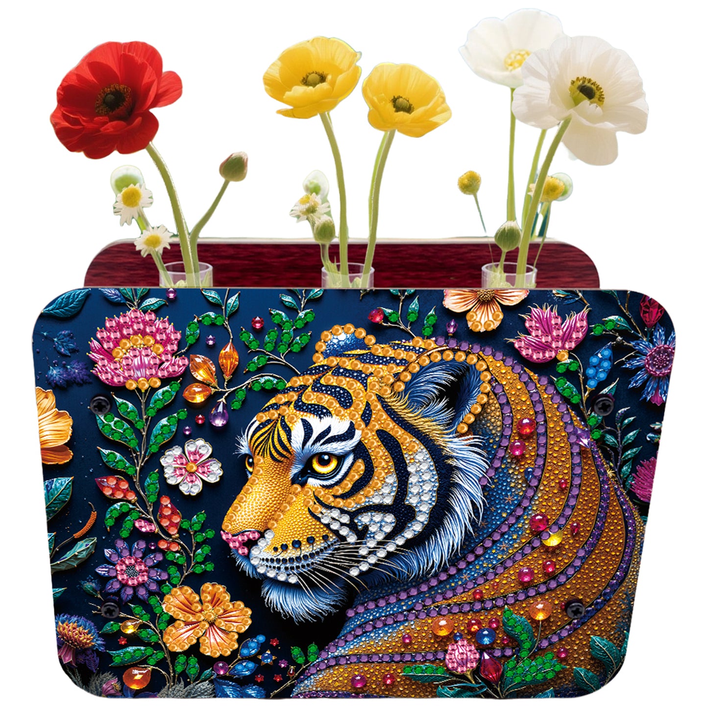 Gem Tiger DIY Diamond Painting Wooden Tube Vase for Adults Gift Idea Home Decor