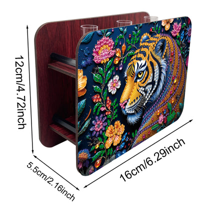 Gem Tiger DIY Diamond Painting Wooden Tube Vase for Adults Gift Idea Home Decor