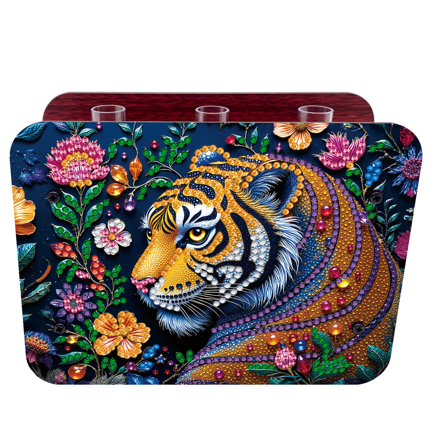 Gem Tiger DIY Diamond Painting Wooden Tube Vase for Adults Gift Idea Home Decor