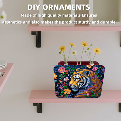 Gem Tiger DIY Diamond Painting Wooden Tube Vase for Adults Gift Idea Home Decor