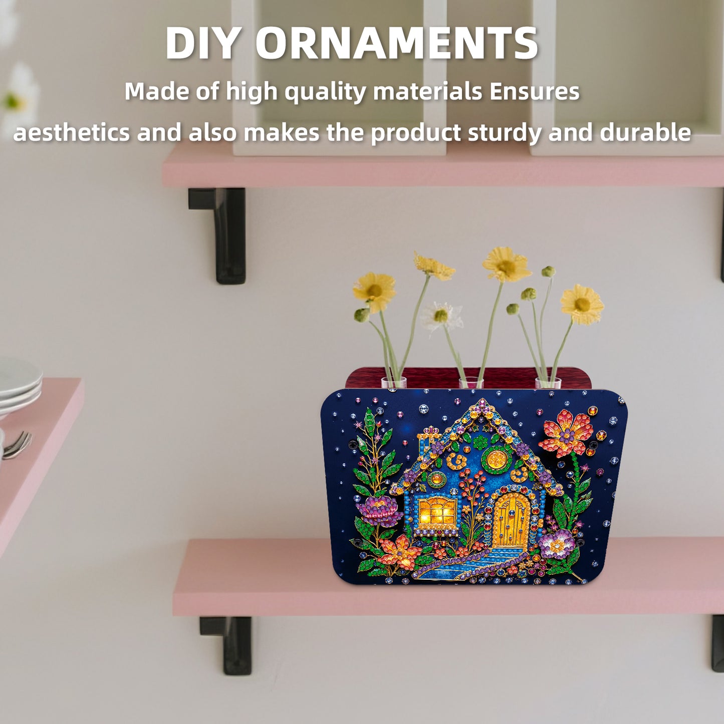 Gem House DIY Diamond Painting Wooden Tube Vase for Adults Gift Idea Home Decor