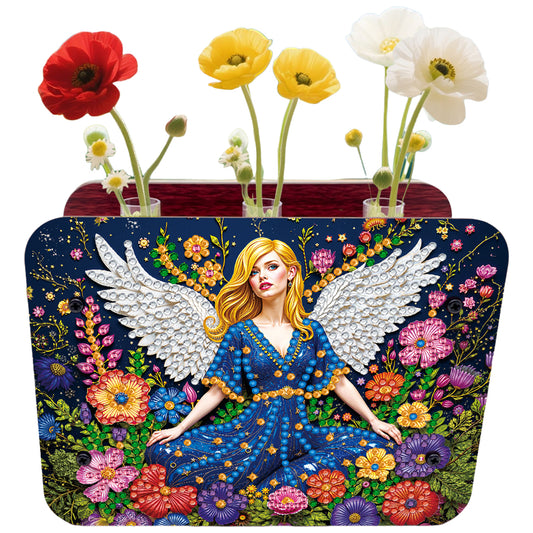 Angel Girl DIY Diamond Painting Wooden Tube Vase for Adults Gift Idea Home Decor