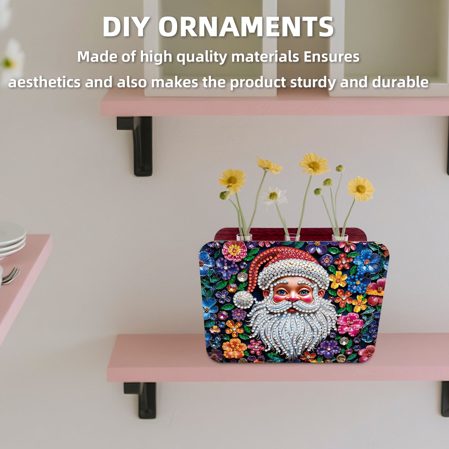 Santa Claus DIY Diamond Painting Wooden Tube Vase for Adults Gift Home Decor