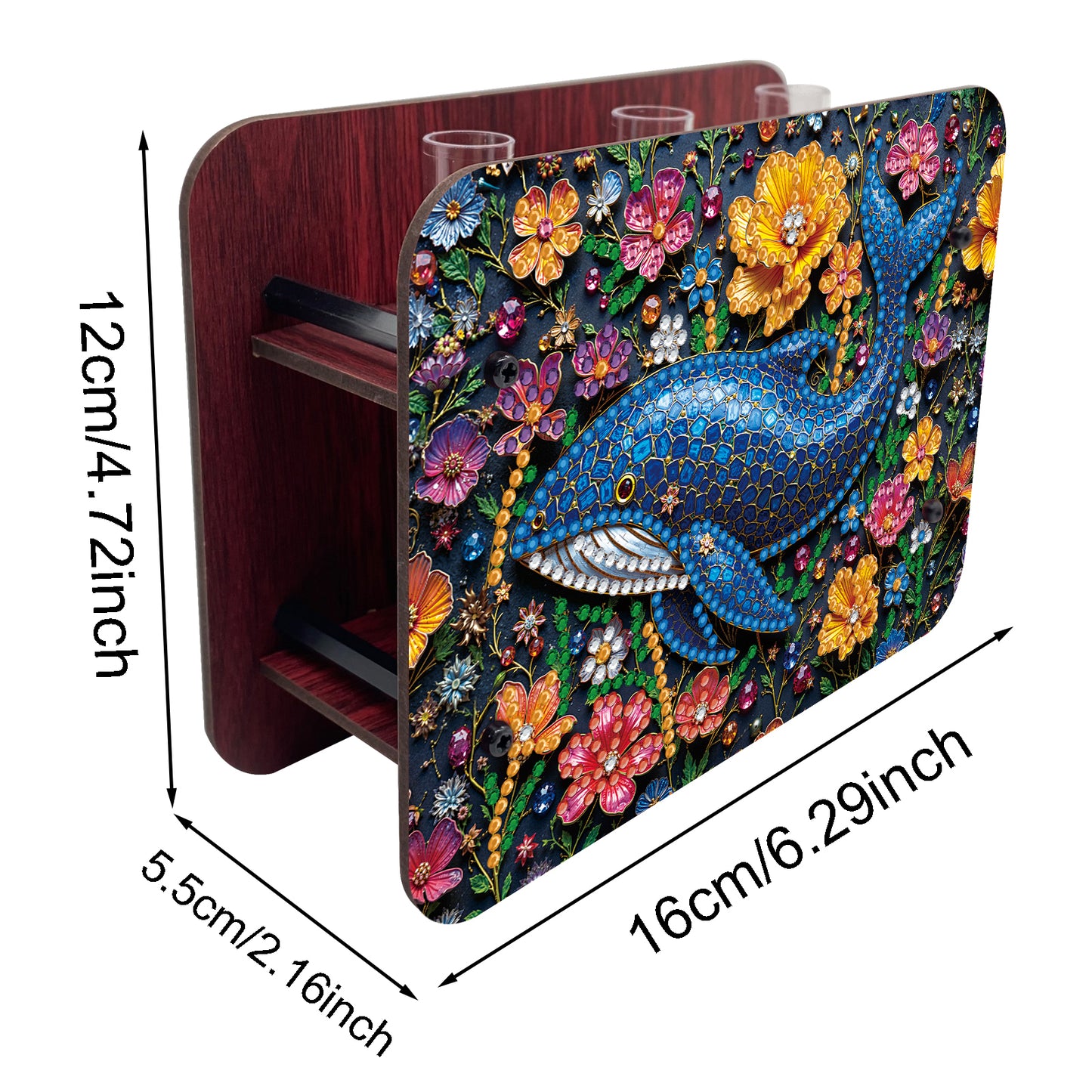 Gem Dolphin DIY Diamond Painting Wooden Tube Vase for Adults Gift Home Decor