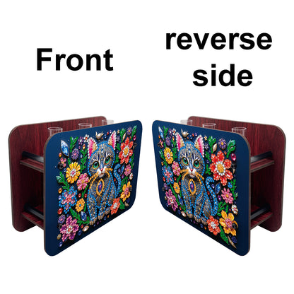 Gem Cat DIY Diamond Painting Wooden Tube Vase for Adults Gift Idea Home Decor