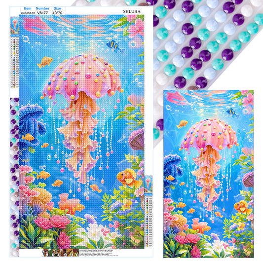 Jellyfish - Full Round Drill Diamond Painting 40*70CM