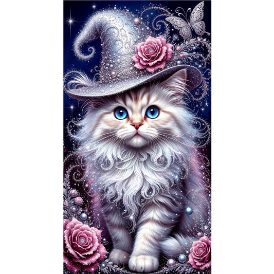 Cat - Full Round Drill Diamond Painting 40*70CM