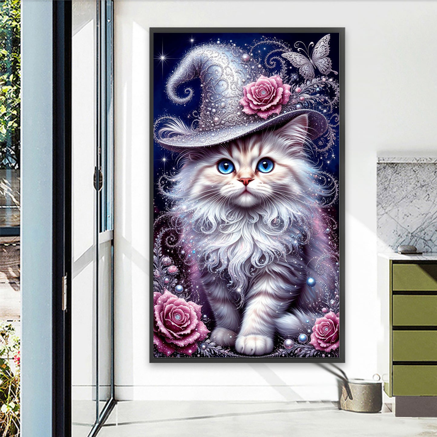 Cat - Full Round Drill Diamond Painting 40*70CM