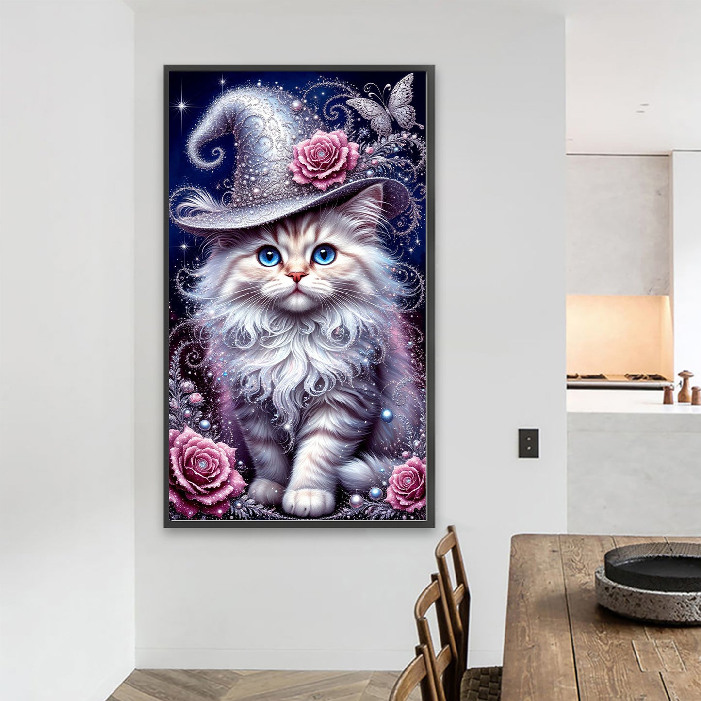 Cat - Full Round Drill Diamond Painting 40*70CM