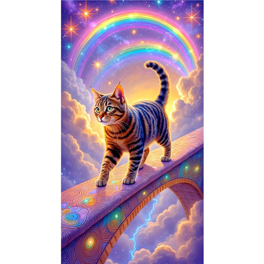 Rainbow Cat - Full Round Drill Diamond Painting 40*70CM