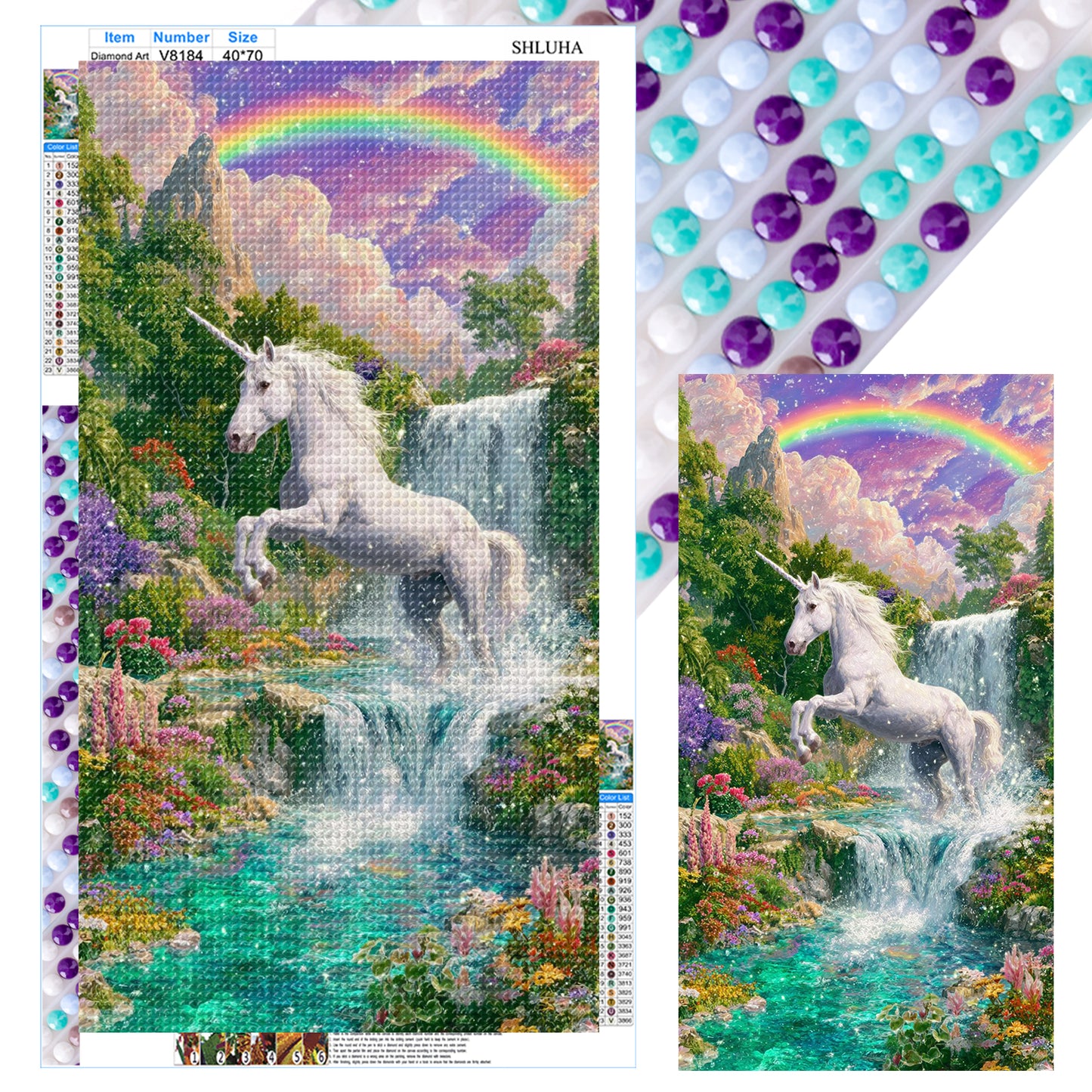 White Horse - Full Round Drill Diamond Painting 40*70CM