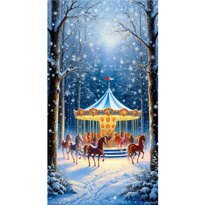 Snowy Carousel - Full Round Drill Diamond Painting 40*70CM