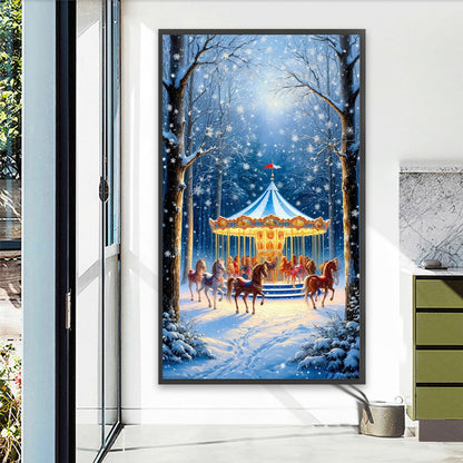 Snowy Carousel - Full Round Drill Diamond Painting 40*70CM