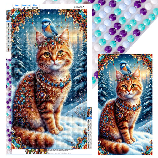 Cat - Full Round Drill Diamond Painting 40*70CM