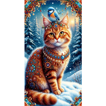 Cat - Full Round Drill Diamond Painting 40*70CM