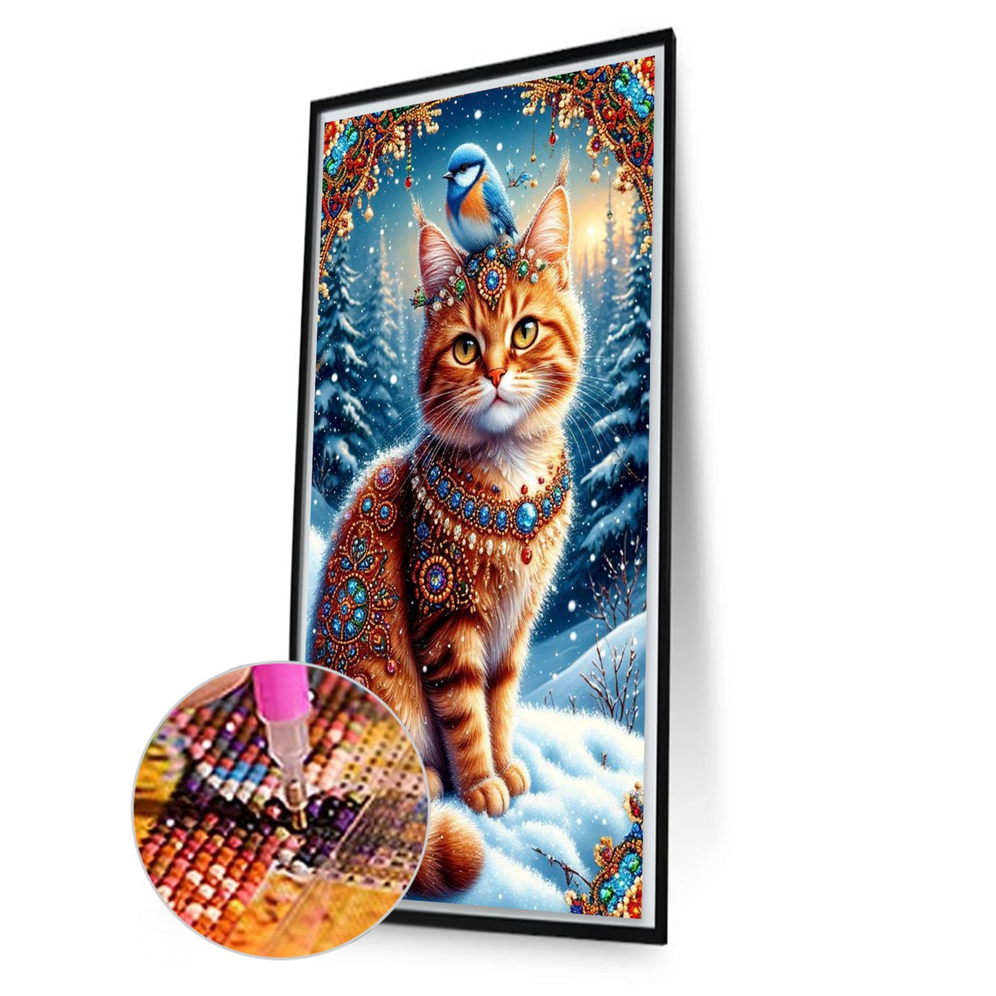 Cat - Full Round Drill Diamond Painting 40*70CM