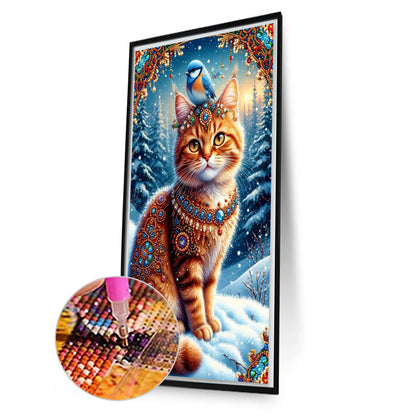 Cat - Full Round Drill Diamond Painting 40*70CM