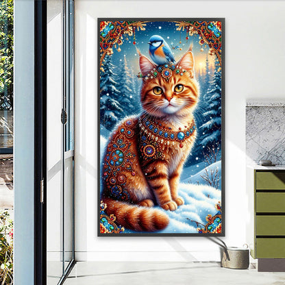 Cat - Full Round Drill Diamond Painting 40*70CM