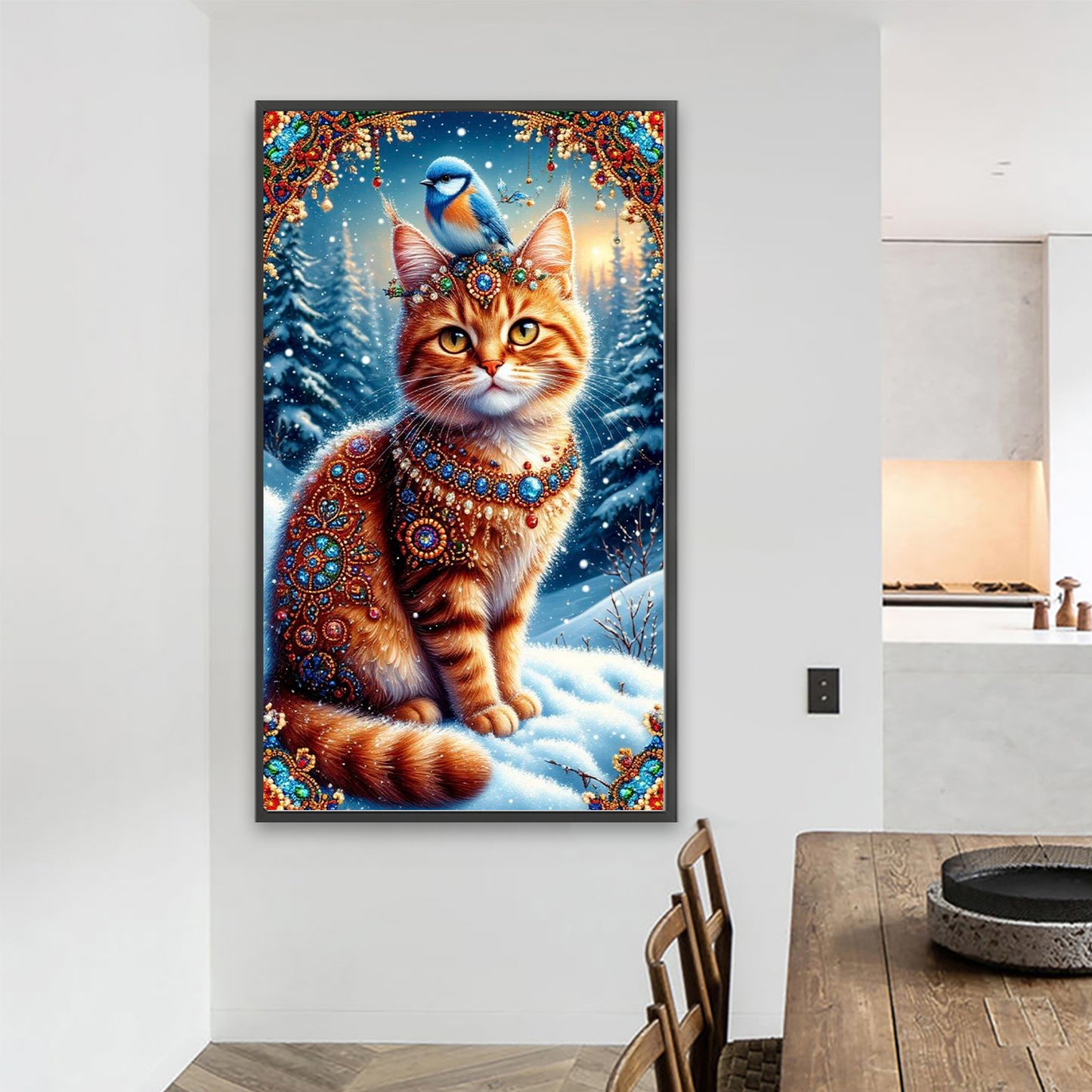 Cat - Full Round Drill Diamond Painting 40*70CM