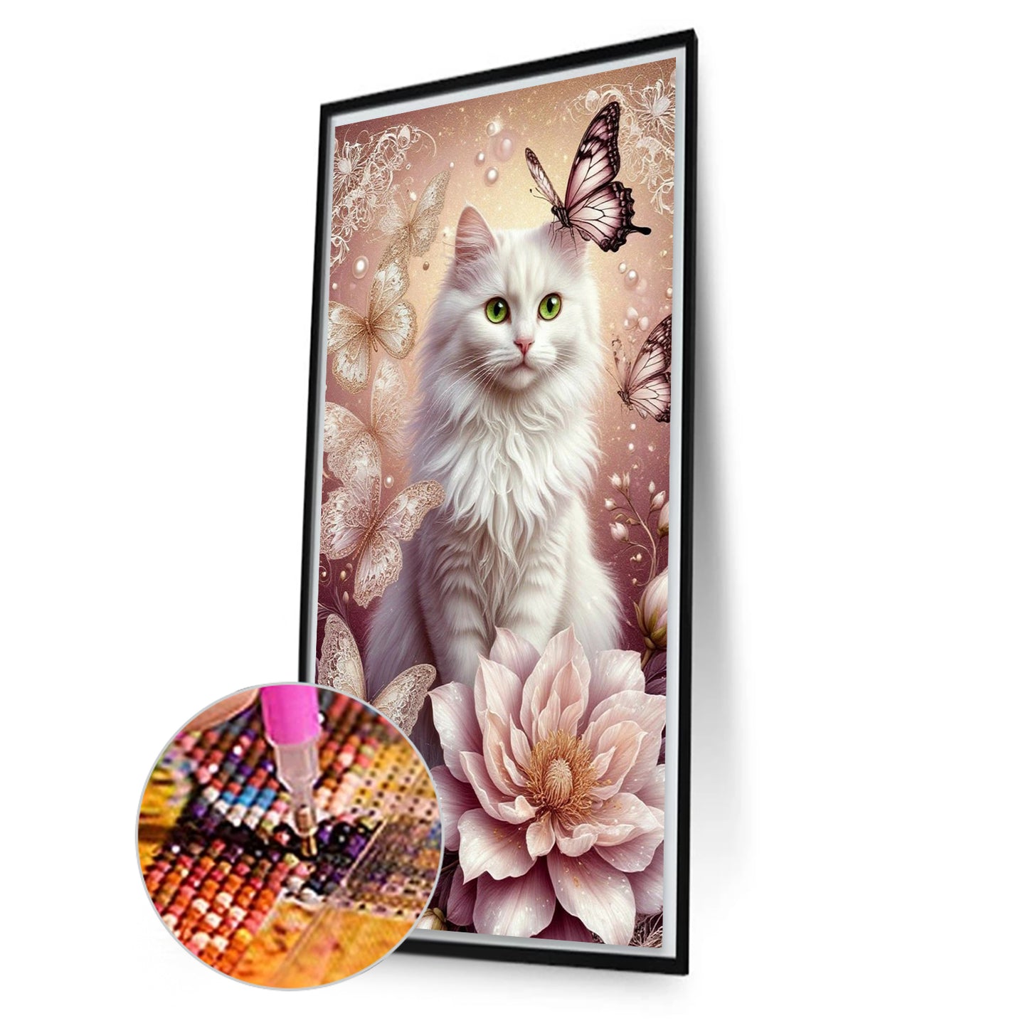 Flowers And Cats - Full Round Drill Diamond Painting 40*70CM