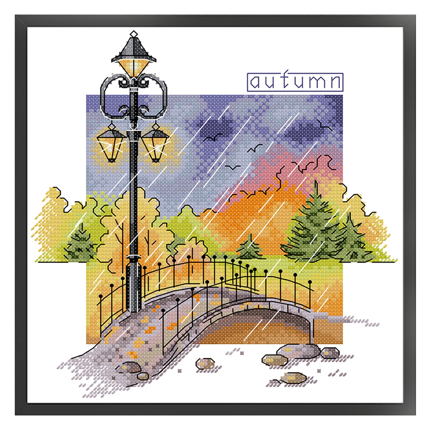 Autumn - 14CT Stamped Cross Stitch 26*26CM (Joy Sunday)