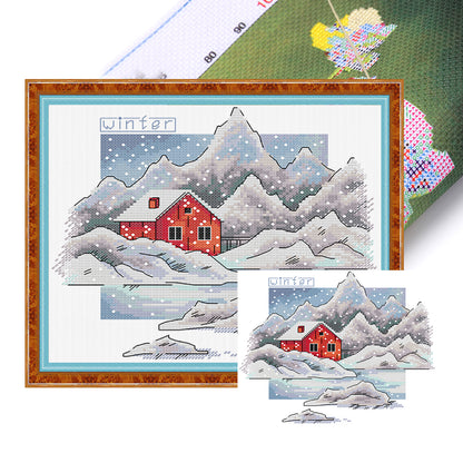 Winter - 14CT Stamped Cross Stitch 26*22CM (Joy Sunday)