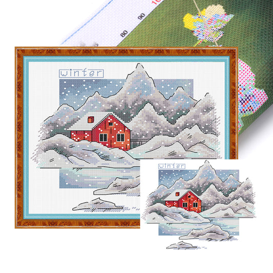 Winter - 14CT Stamped Cross Stitch 26*22CM (Joy Sunday)