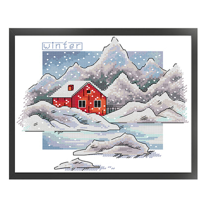 Winter - 14CT Stamped Cross Stitch 26*22CM (Joy Sunday)