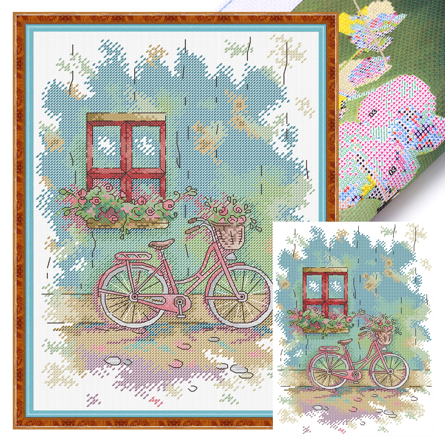 Bicycle - 14CT Stamped Cross Stitch 26*33CM (Joy Sunday)