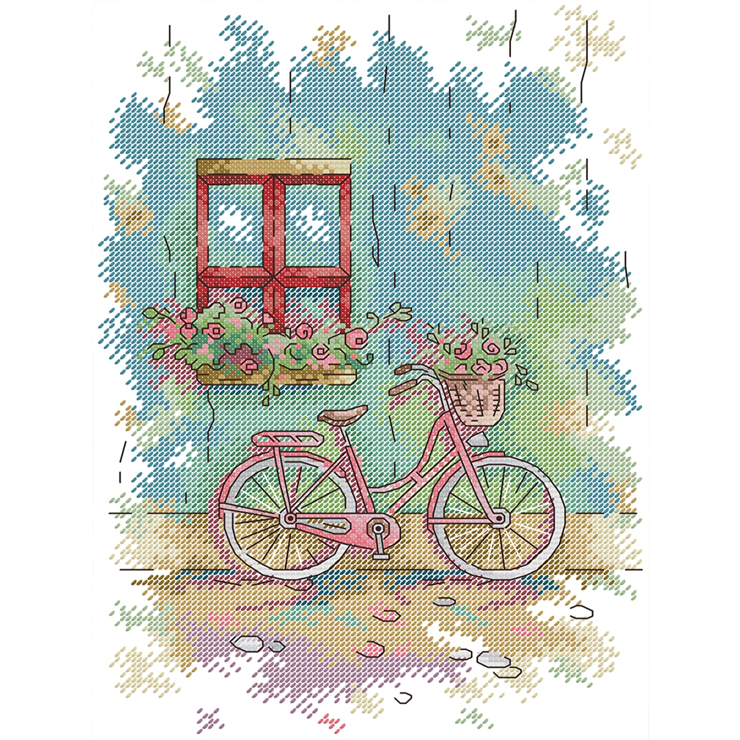 Bicycle - 14CT Stamped Cross Stitch 26*33CM (Joy Sunday)
