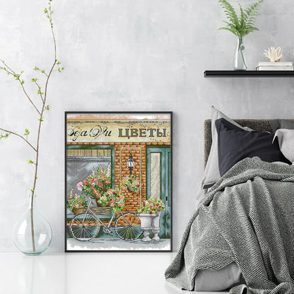 Flower Shop Five - 14CT Stamped Cross Stitch 33*43CM (Joy Sunday)