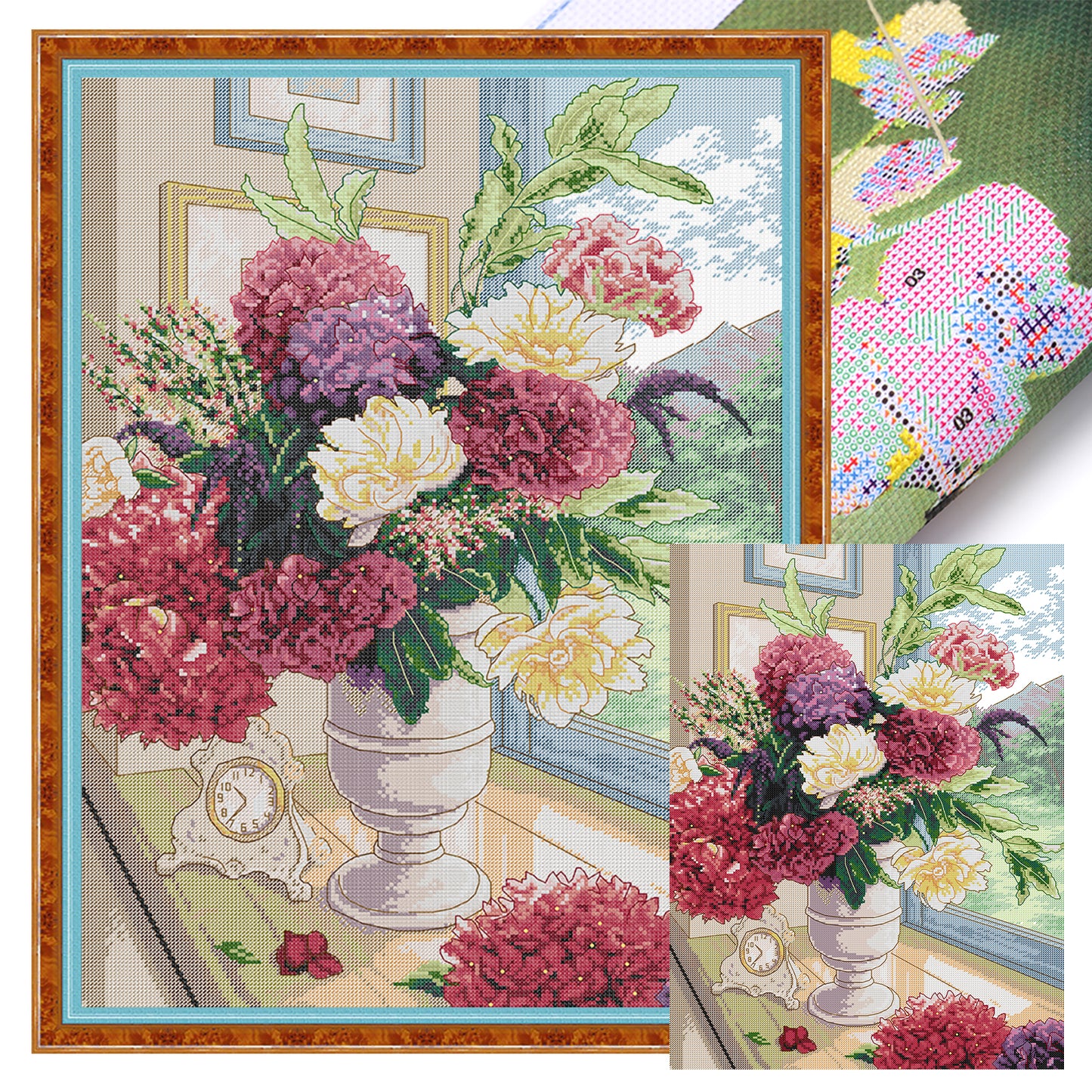A Bouquet Of Flowers - 14CT Stamped Cross Stitch 41*54CM (Joy Sunday)