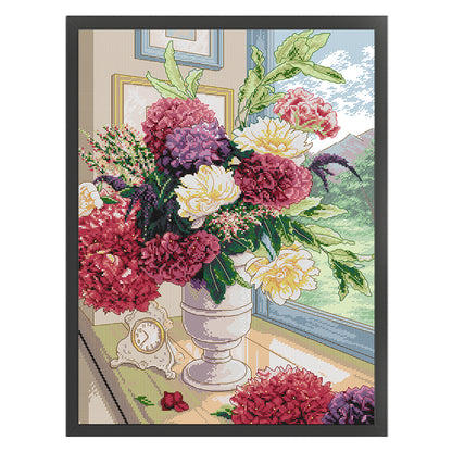 A Bouquet Of Flowers - 14CT Stamped Cross Stitch 41*54CM (Joy Sunday)